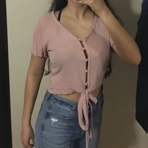 Active USA button-up top with front tie.